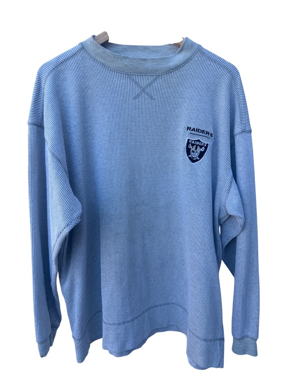 NFL White Hoodies & Sweatshirts Las Vegas Raiders Ribbed Crewneck Sweatshirt L